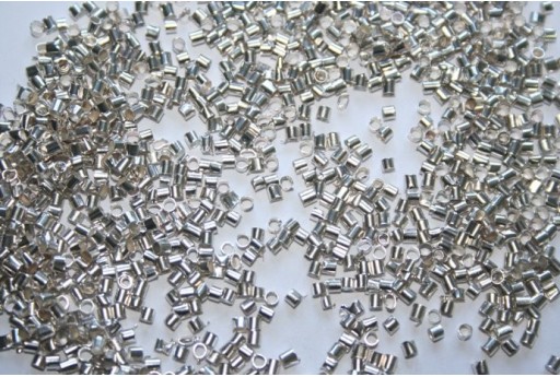 Schiaccini Tubo 2mm Colore Argento - 120pz