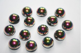 Perline Dome Beads 12x7mm, 10Pz., Jet Vitrail Col.28101