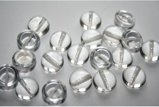 10 Perline Dome Beads 12x7mm Jet Vitrail Col.28101