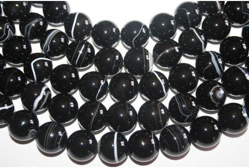 Filo 20 Pietre Brazil Sardonyx Nero Sfera 20mm BRSA5