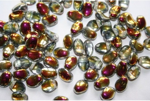 30 Perline Tulip Petals 6x8mm Crystal Col.00030