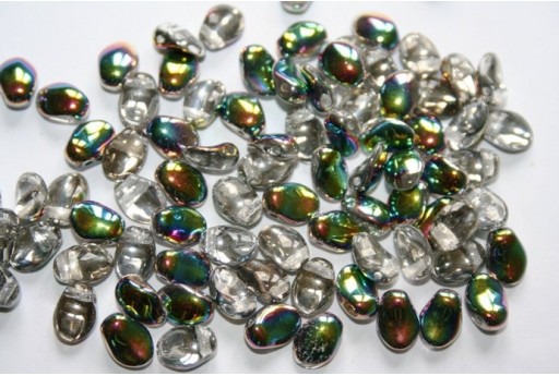 30 Perline Tulip Petals 6x8mm Crystal Marea Col.28001