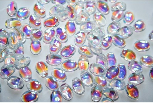 Perline Tulip Petals 6x8mm, 30Pz., Crystal AB Col.28701