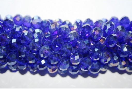 Filo 70 Perline Vetro Rondella Sfaccettata Blue 7x10mm VE70G