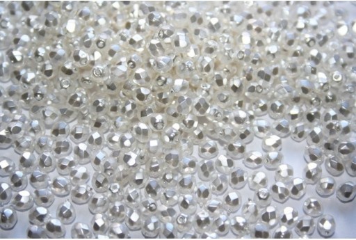 Perline Mezzi Cristalli Coated White Pearl 4mm - 60pz