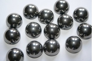 Perline Dome Beads 14X8mm, 10pz., Jet Full Chrome Col.27400