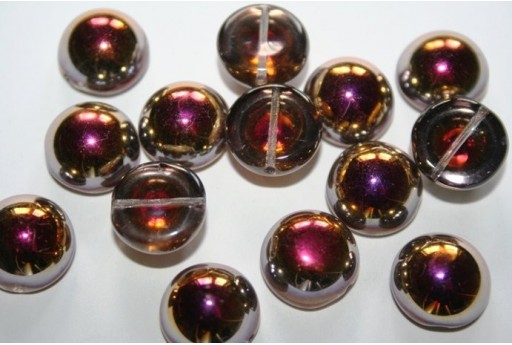 Perline Dome Beads 14X8mm, 10pz., Crystal Santander Col.27103