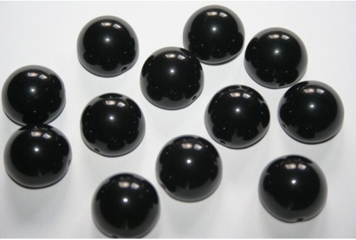 Perline Dome Beads 14X8mm, 10pz., Jet Col.23980