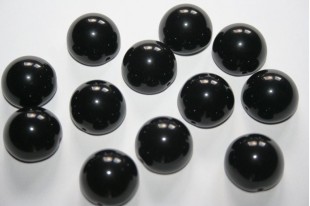 Perline Dome Beads 14X8mm, 10pz., Jet Col.23980