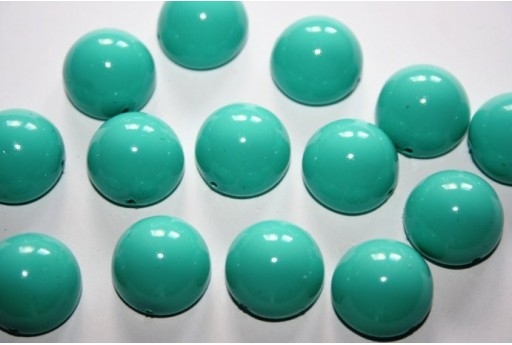 Perline Dome Beads 14X8mm, 10pz., Turquoise Blue Col.48655