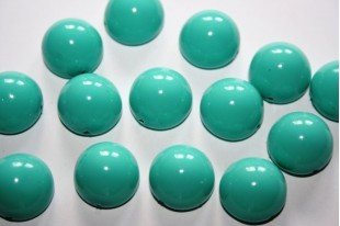 Perline Dome Beads 14X8mm, 10pz., Turquoise Blue Col.48655