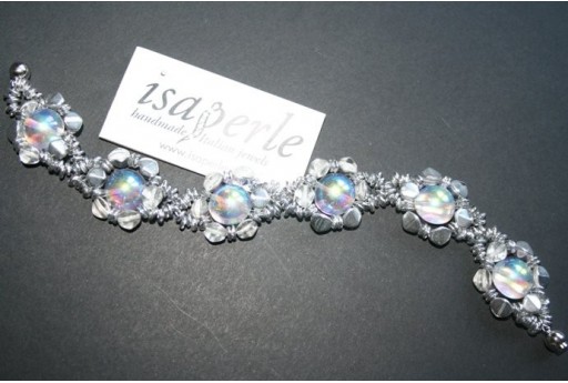 Perline Dome Beads 14X8mm, 10pz., Jet Marea Col. 28001 2