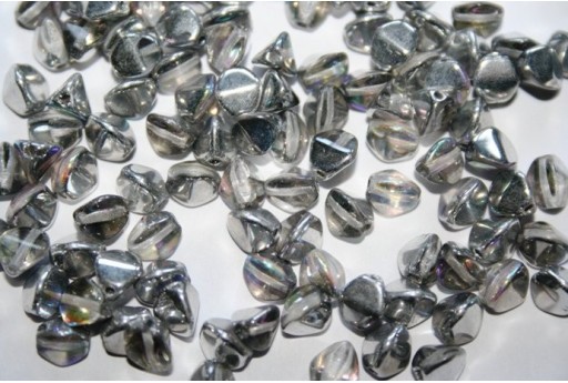 Perline Pinch Beads 7mm, 10gr., Crystal Silver Rainbow