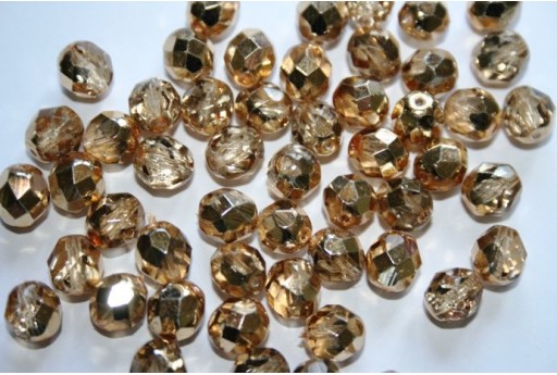 Perline Mezzi Cristalli Coated Gold 8mm - 25pz