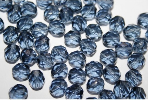 Perline Mezzi Cristalli Montana Blue 8mm - 25pz