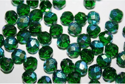 Perline Mezzi Cristalli Emerald AB 8mm - 25pz