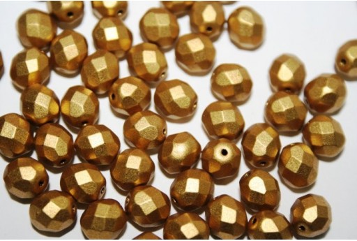 Perline Mezzi Cristalli Matte Metallic Aztec Gold 8mm - 25pz