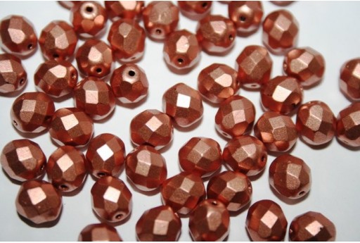 Perline Mezzi Cristalli Matte Metallic Copper 8mm - 25pz