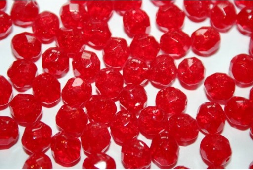 Perline Mezzi Cristalli Crackle-Siam Ruby 8mm - 25pz