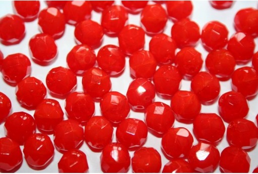 Perline Mezzi Cristalli Opal/Transparent Red 8mm - 25pz