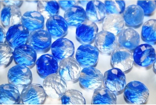 Perline Mezzi Cristalli Crystal/Sapphire 10mm - 15pz