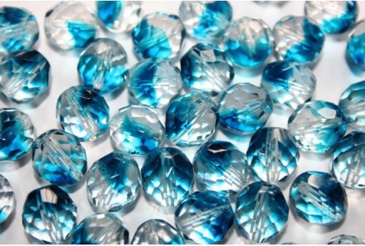 Perline Mezzi Cristalli Crystal/Capri Blue 10mm - 15pz
