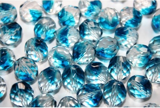 Perline Mezzi Cristalli Crystal/Capri Blue 10mm - 15pz