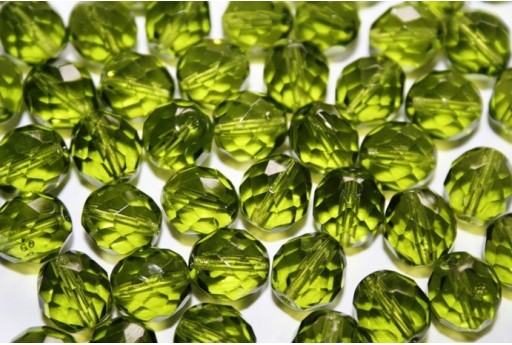 Perline Mezzi Cristalli Olivine 10mm - 15pz