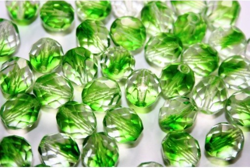 Perline Mezzi Cristalli Crystal/Prairie Green 10mm - 15pz