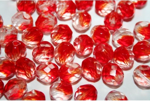 Perline Mezzi Cristalli Crystal/Siam Ruby 10mm - 15pz