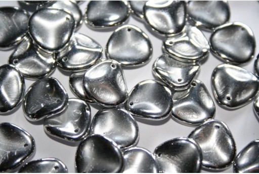 Rose Petals 14x13mm, 10pz. Silver Col.27000