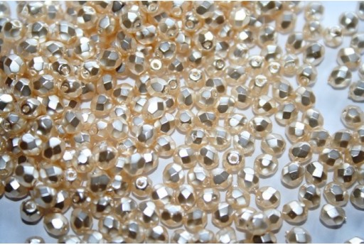 Perline Mezzi Cristalli Coated Cream Pearl 4mm - 60pz