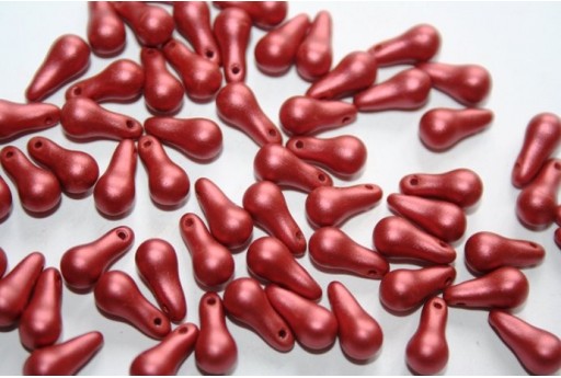 Bulb Beads 5x10mm, 25pz., Metallic Red Col.29408