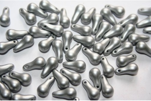 Bulb Beads 5x10mm, 25pz., Metallic Silver Col.29405