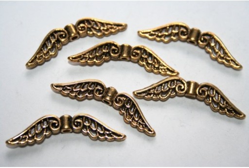 Ali Argento Tibetano Colore Oro 8X30mm - 8pz