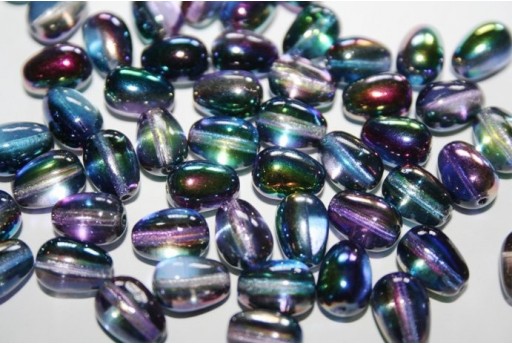 Perline Glass Drops 11x8mm, 10pz., Magic Blue Col.95100