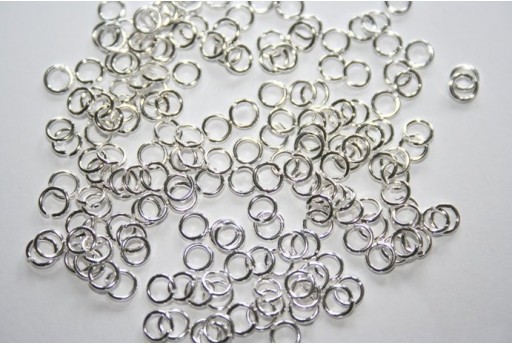 Anellini Aperti Colore Argento, 4x0,7mm - 10gr