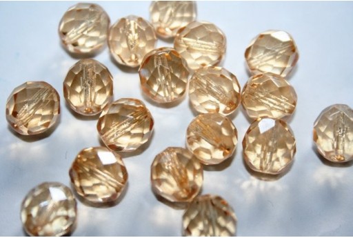 Perline Mezzi Cristalli Luster-Transparent Champagne 10mm - 15pz