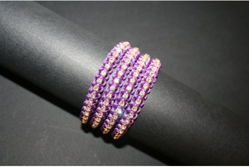 Kit Bracciale Macrame' 3 Fili Viola BR034B 2