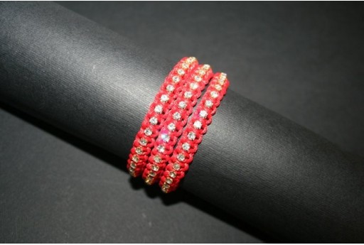 Kit Bracciale Macrame' 3 Fili Rosso BR034C 2