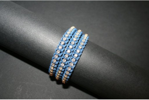 Kit Bracciale Macrame' 3 Fili Blue BR034D 2
