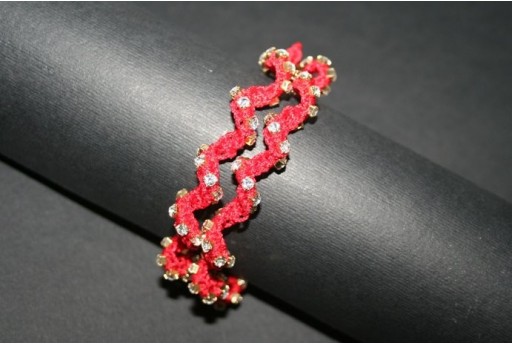 Kit Bracciale Macrame' Spirale 2 Fili Rosso BR035B 2