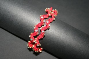 Kit Bracciale Macrame' Spirale 2 Fili Rosso BR035B