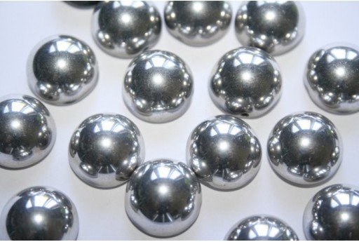 Perline Dome Beads 14X8mm, 10pz., Jet Labrador Full Col.27000