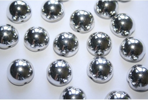 Perline Dome Beads 12x7mm, 10Pz., Jet Labrador Full Col.27000