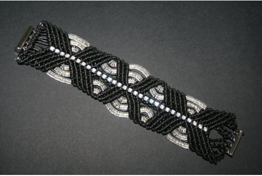 Kit Bracciale Fascia Macrame' Nero Cod.BR038A 2