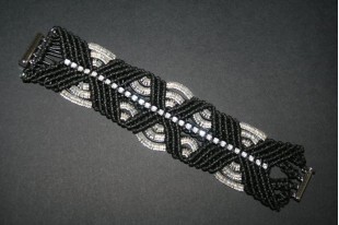 Kit Bracciale Fascia Macrame' Nero Cod.BR038A