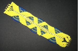 Kit Bracciale Fascia Macrame' Giallo Neon Cod.BR038D