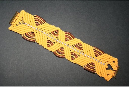 Kit Bracciale Fascia Macrame' Arancio Cod.BR038E 2