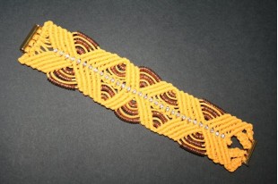 Kit Bracciale Fascia Macrame' Arancio Cod.BR038E